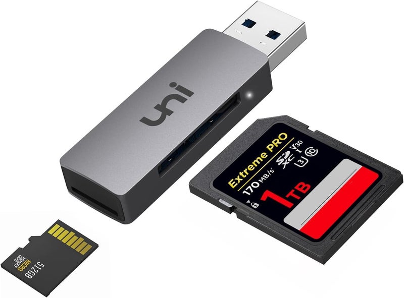 uni SD Card Reader, USB 3.0 SD Card Adapter High-Speed Micro SD Memory Card Reader Support SD/Micro SD/TF/SDHC/SDXC/MMC/UHS-I Card Compatible with Mac, Win, Linux, PC, Laptop, Chromebook, Camera - Image 1